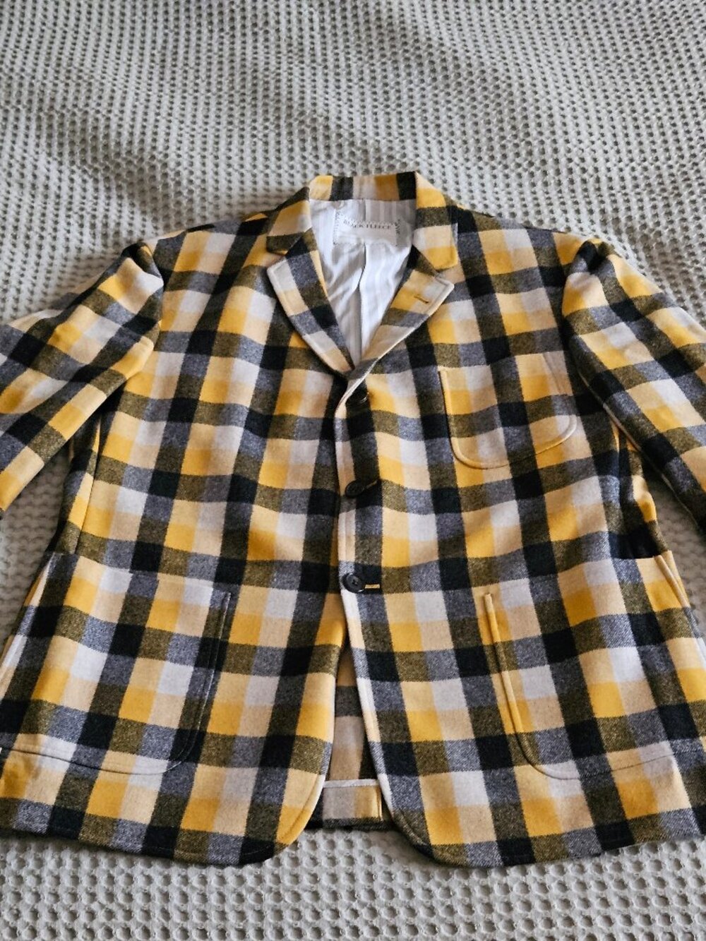 Brooks Brothers Black Fleece Thom Browne FW13 Yellow Plaid Wool Blazer BB4 44R